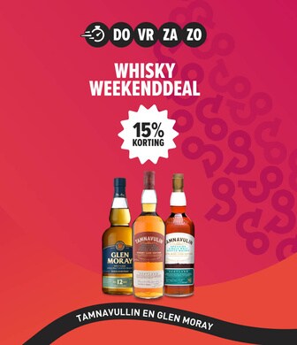Weekenddeal: Tamnavullin en Glen Moray whisky nu extra voordelig 15% korting